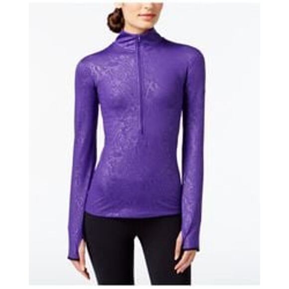 Nike Pro Dri-Fit Purple Warm Embossed Heights Vixen Half Zip Sweatshirt Medium - Picture 1 of 8